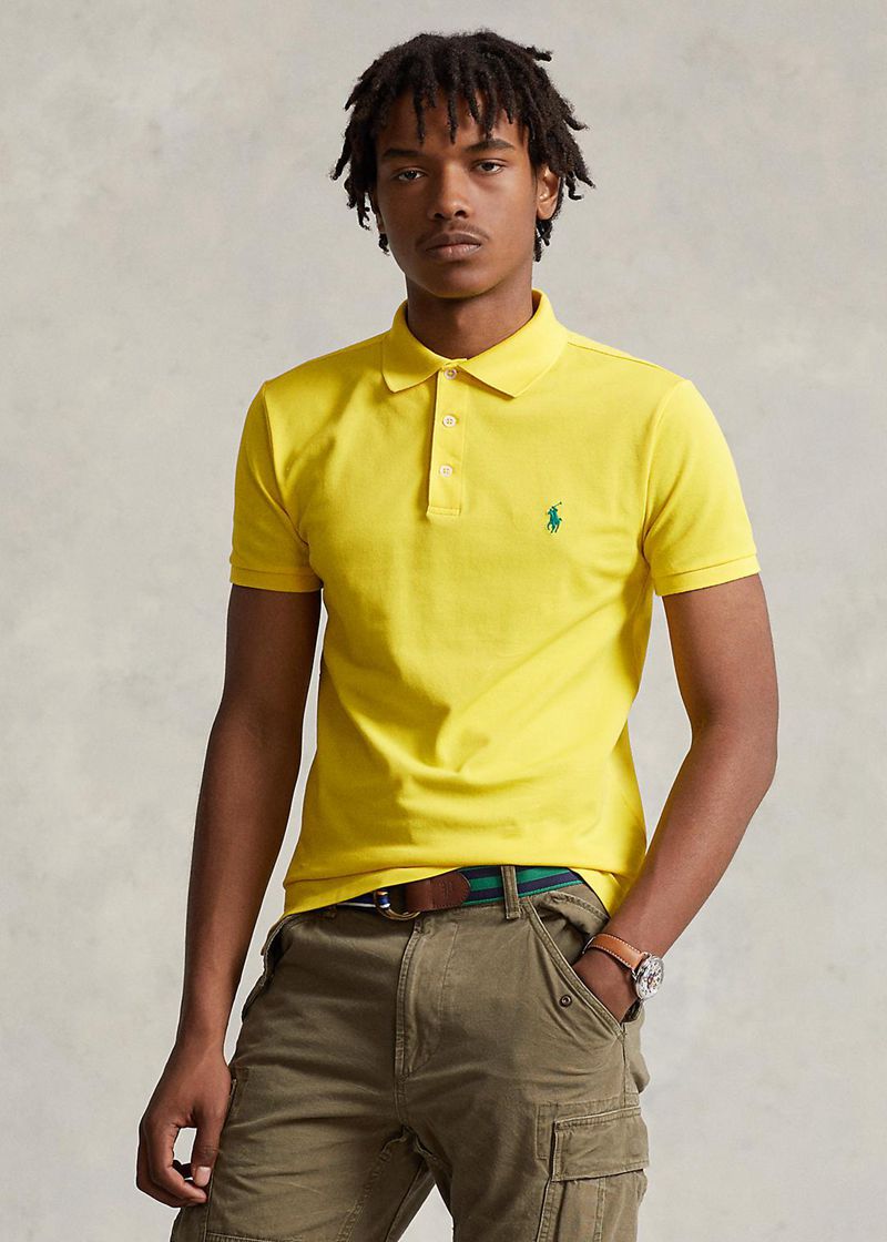 Poleras Polo Polo Ralph Lauren Hombre Slim Fit Stretch Mesh Chile Amarillo YUPZH-4905